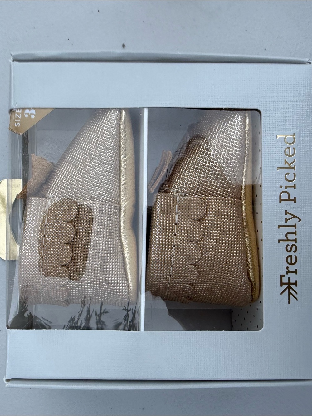 Freshly Picked Rose Gold Baby Moccasins